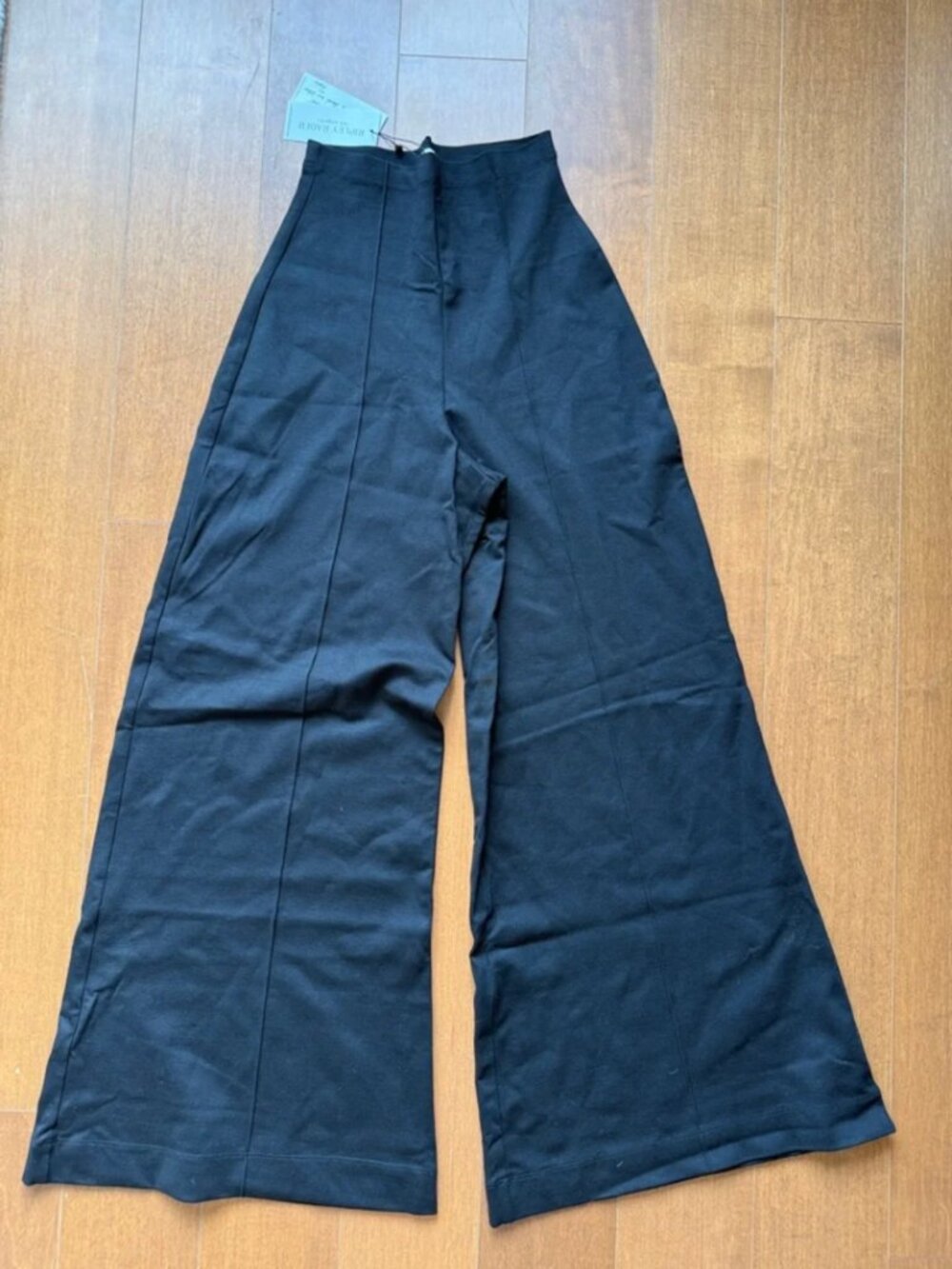 Ripley Rader Black Ponte Knit Wide Leg Pant: Cropped - Picture 2 of 3
